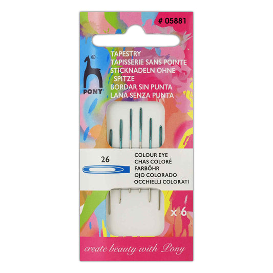Tapestry Needles - Pony Coloured - Sizes 24, 26 & 28