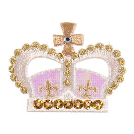 White & Gold Crown Patch