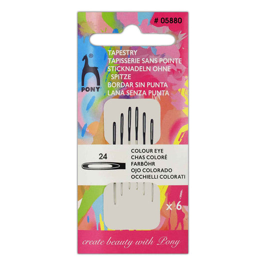 Tapestry Needles - Pony Coloured - Sizes 24, 26 & 28