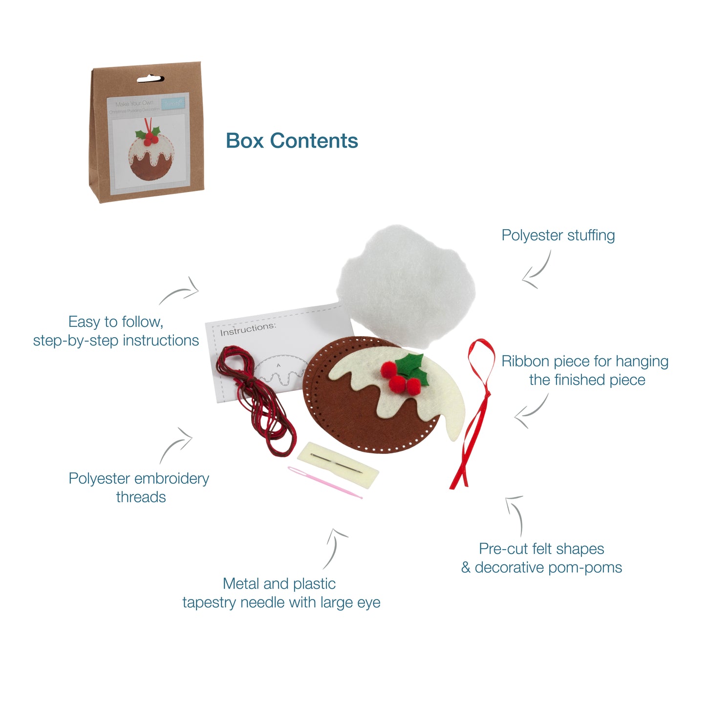 Felt Christmas Pudding - Mini Felting Kit