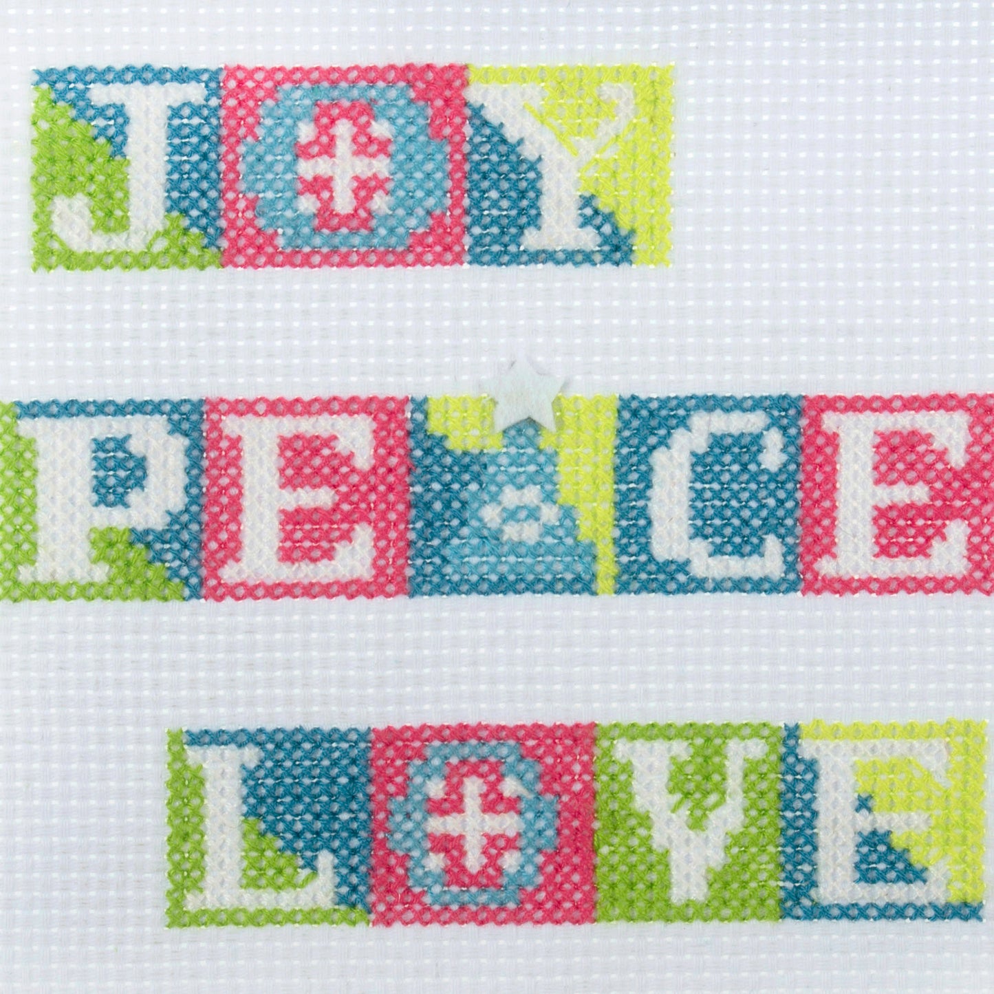 Joy Peace Love - Mini Cross Stitch Kit